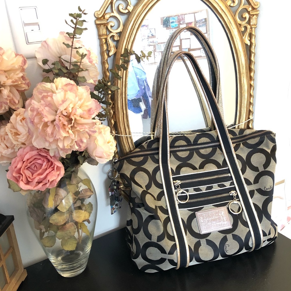 Coach Black & Silver Purse